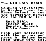 NIV Bible & the 20 Lost Levels of Joshua (Homebrew) — Title screen